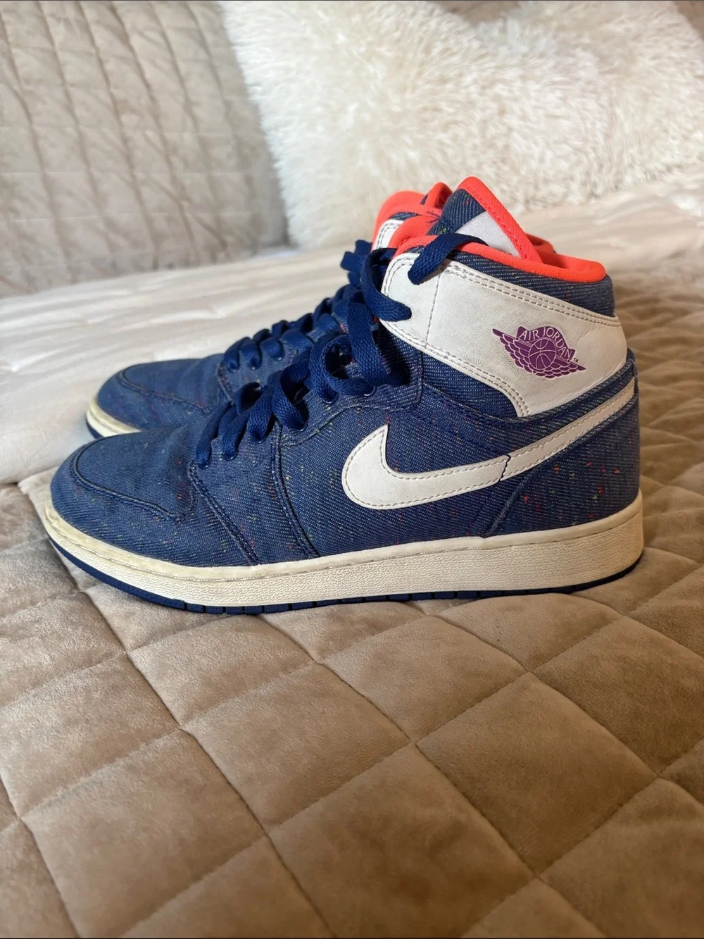 Air Jordan High Top Sneakers in Denim Blue
